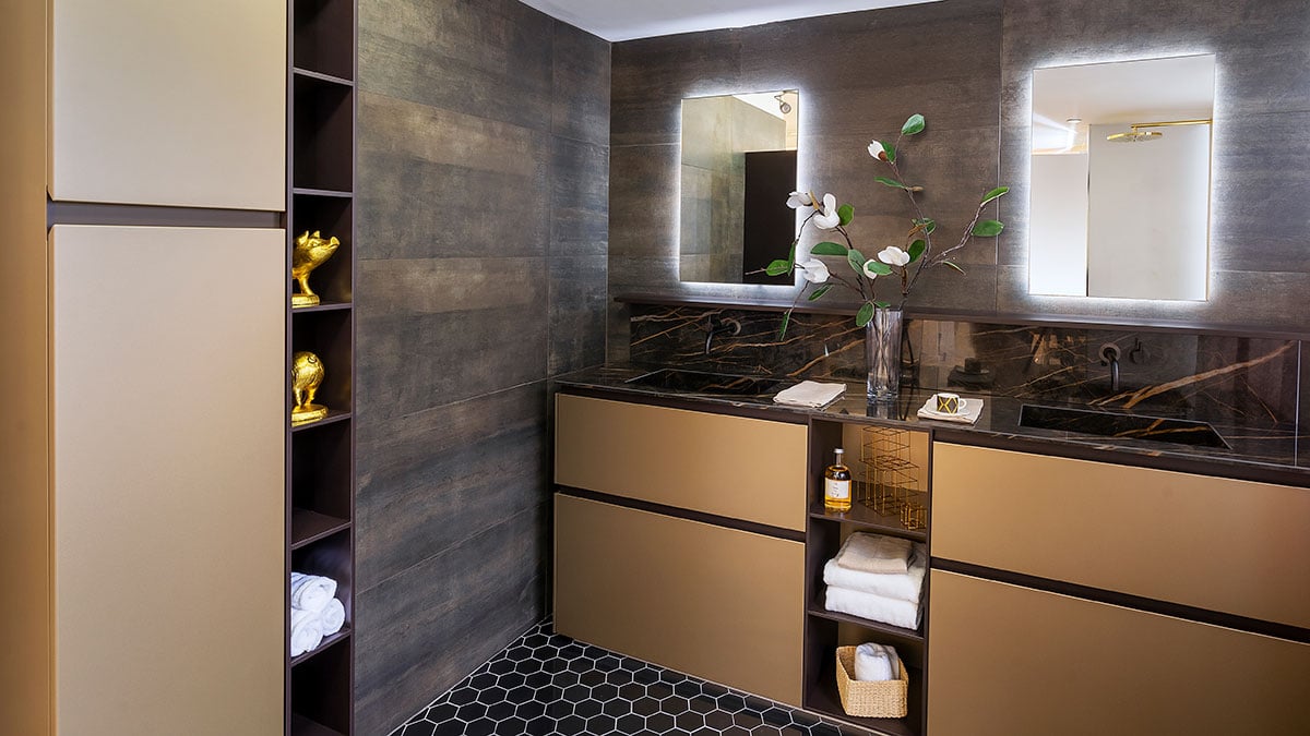 Luxury bathroom vanity in a modern style