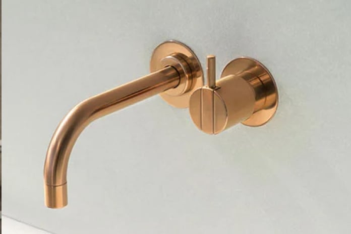 Copper bath basin faucet.